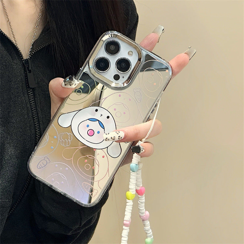 Dinos。 鏡面 iPhone 保護殼三合一加手機鏈