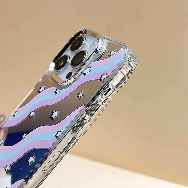 Dinos。 鏡面 iPhone 保護殼三合一加手機鏈
