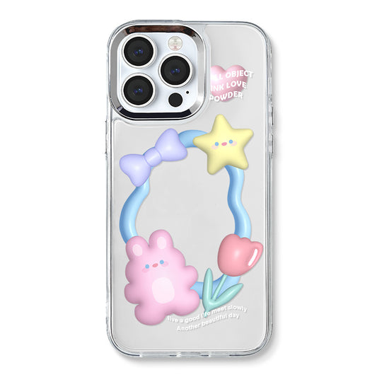Dinos。 鏡面 iPhone 保護殼三合一加手機鏈