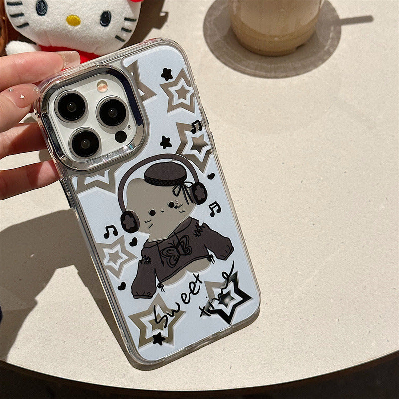 Dinos。 鏡面 iPhone 保護殼三合一加手機鏈