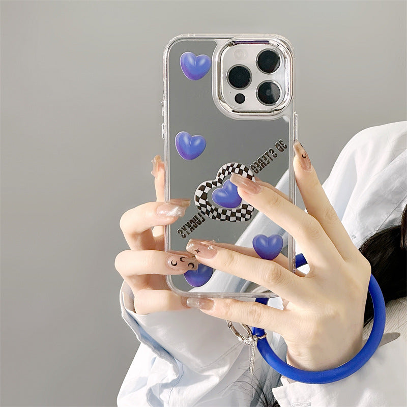 Dinos。 鏡面 iPhone 保護殼三合一加手機鏈