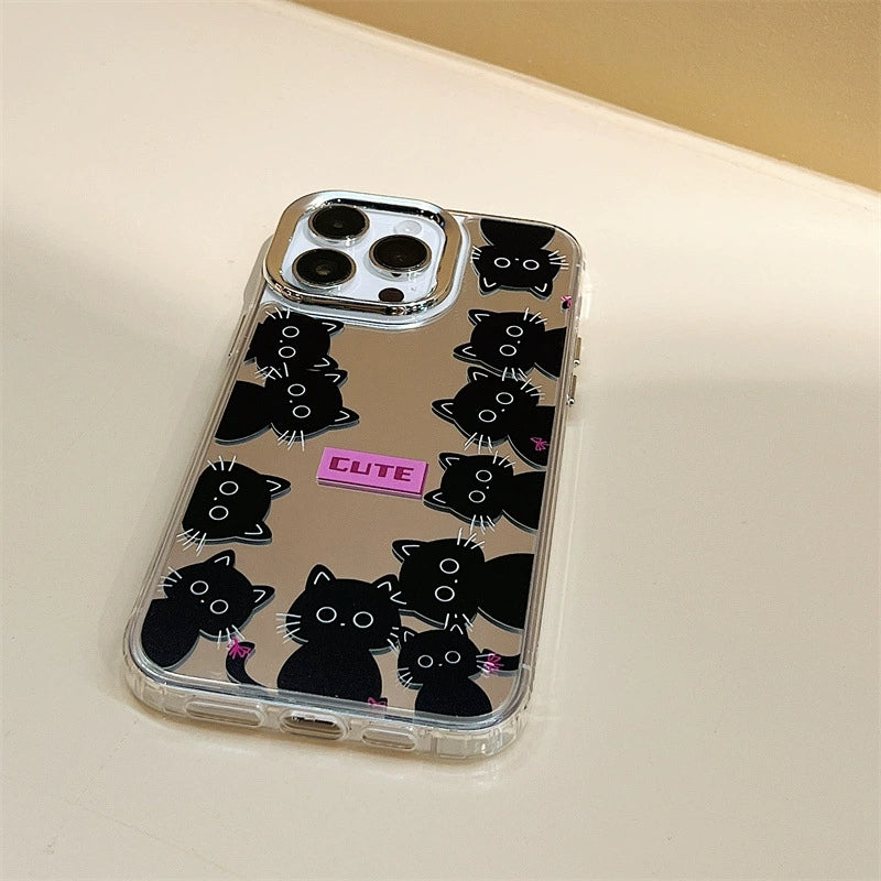 Dinos。iphone卡通手機殼蘋果三合一鏡面加手鍊