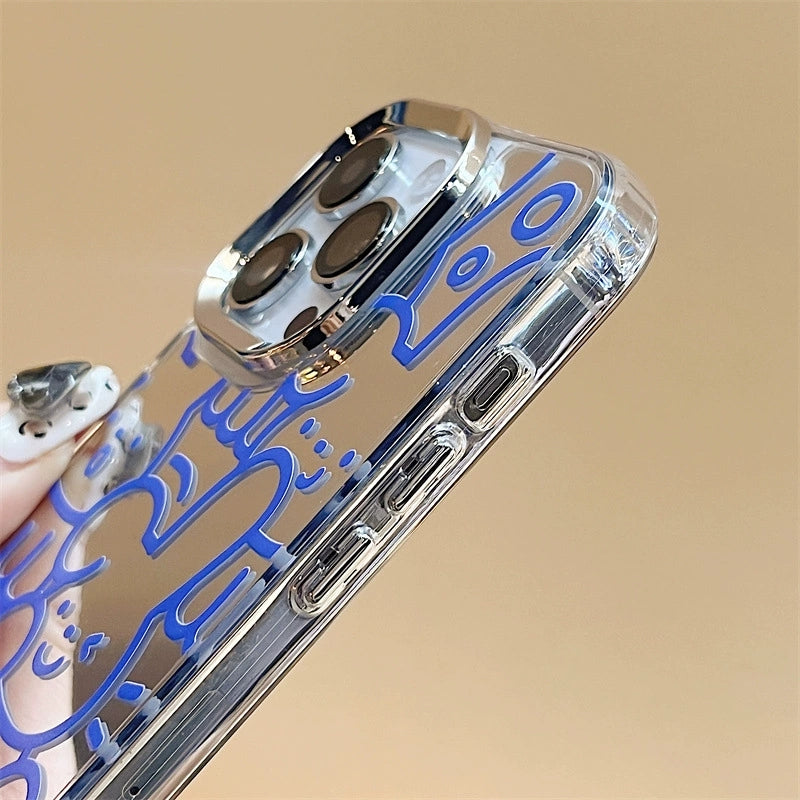 Dinos。 鏡面 iPhone 保護殼三合一加手機鏈