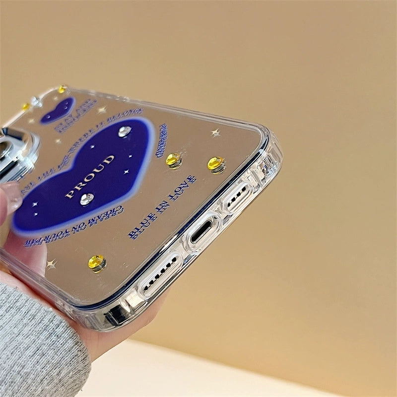 Dinos。 鏡面 iPhone 保護殼三合一加手機鏈