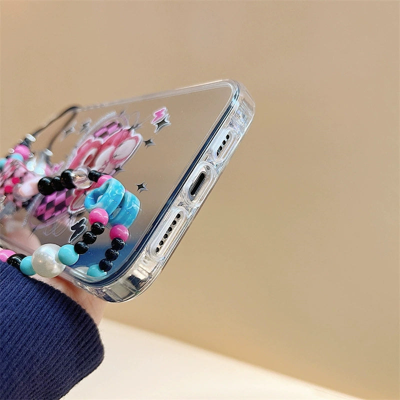 Dinos。 鏡面 iPhone 保護殼三合一加手機鏈