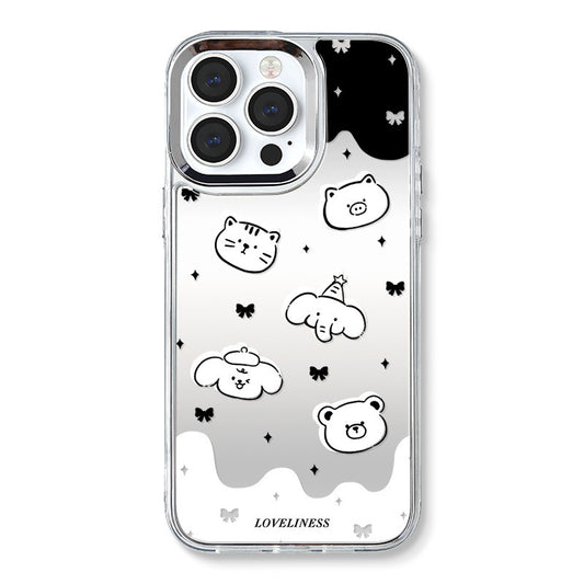 Dinos。 鏡面 iPhone 保護殼三合一加手機鏈