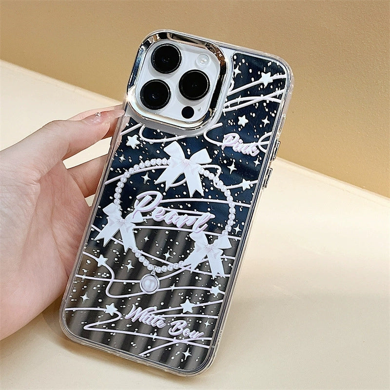 Dinos。 鏡面 iPhone 保護殼三合一加手機鏈