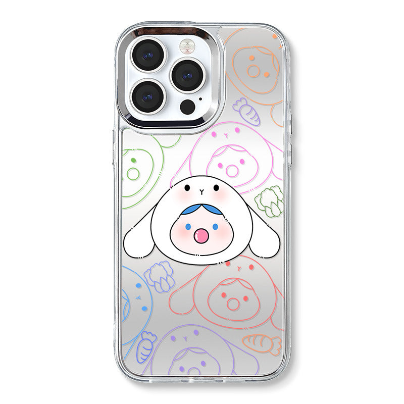 Dinos。 鏡面 iPhone 保護殼三合一加手機鏈