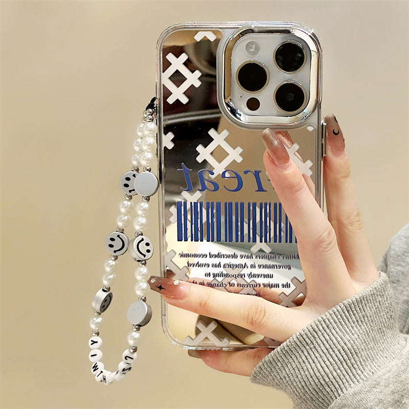 Dinos。 鏡面 iPhone 保護殼三合一加手機鏈