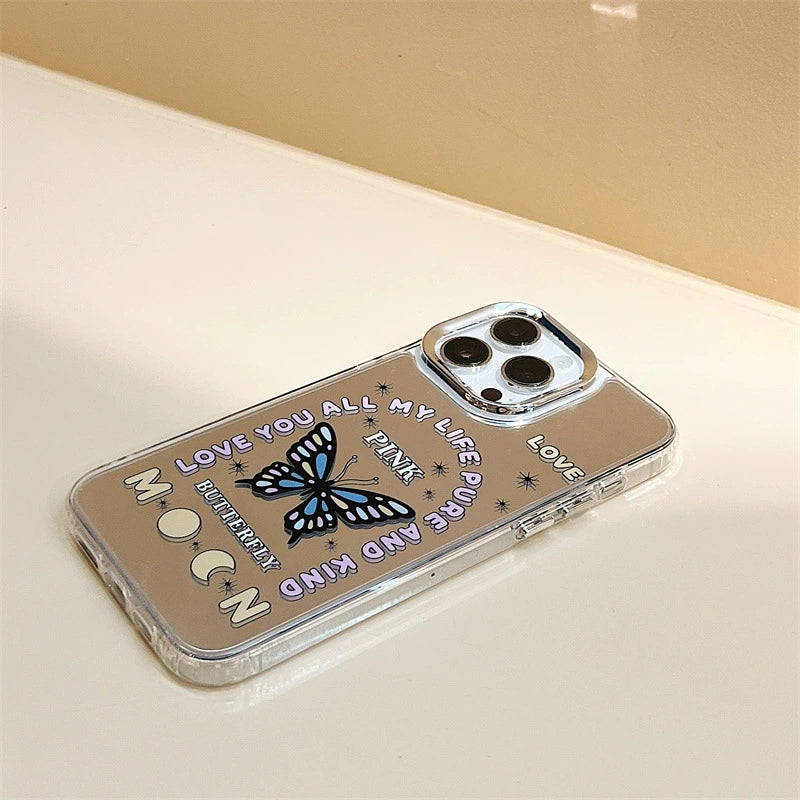 Dinos。 鏡面 iPhone 保護殼三合一加手機鏈